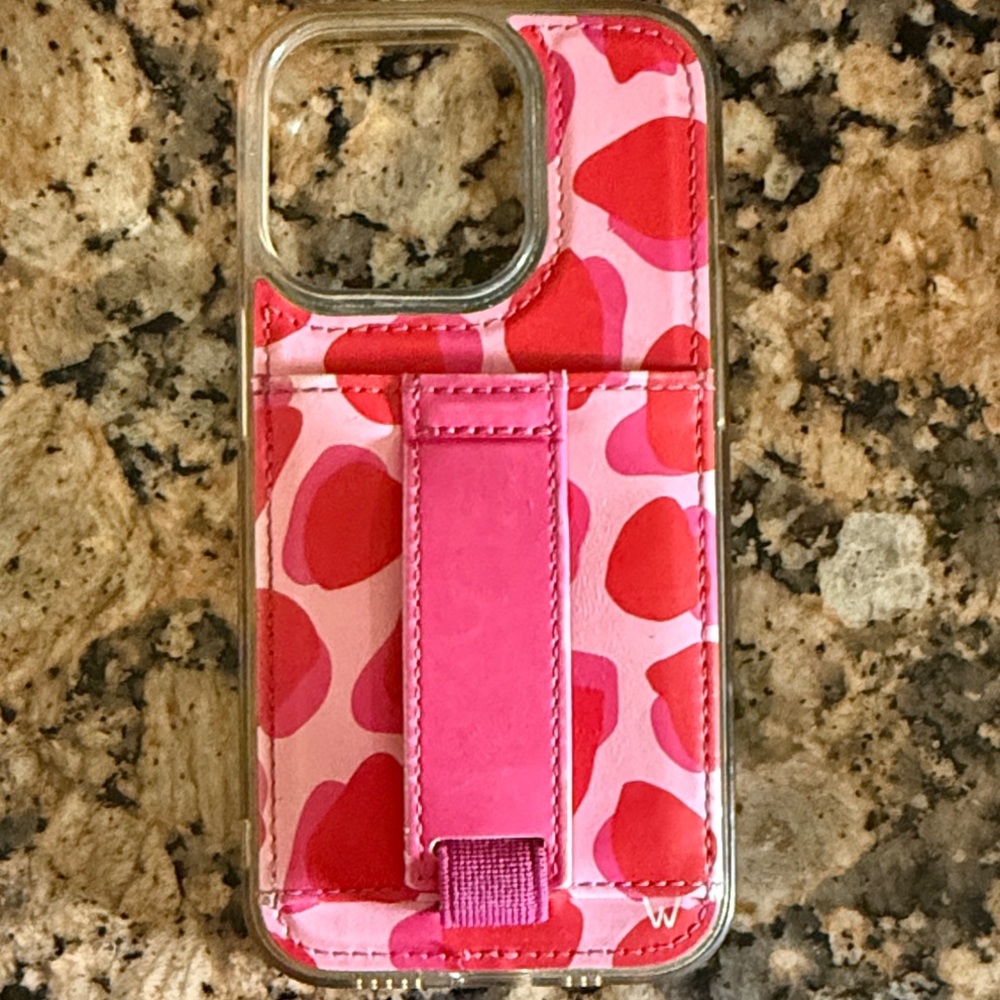 Walli Pink and Red Heart iPhone Case with Stand